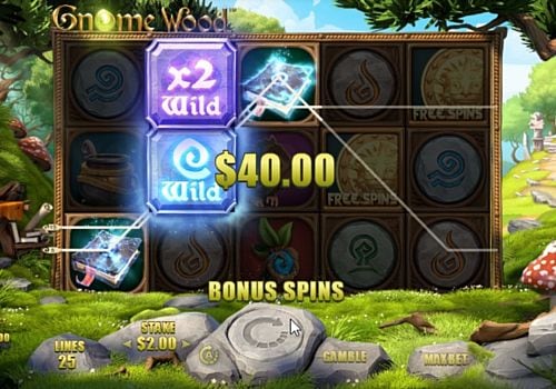 Автомат Gnome Wood - выигрышная комбинация с дикими символами Выигрышная комбинация с дикими символами в автомате Gnome Wood