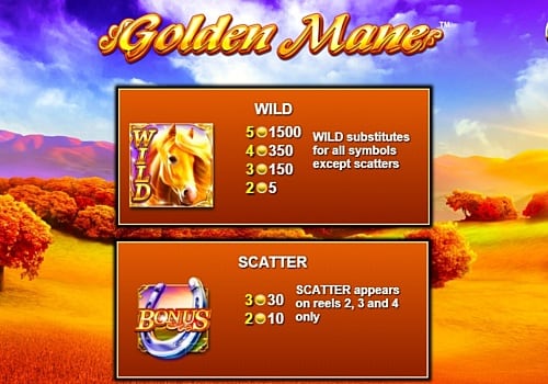 Wild и Scatter в игровом аппарате Golden Mane