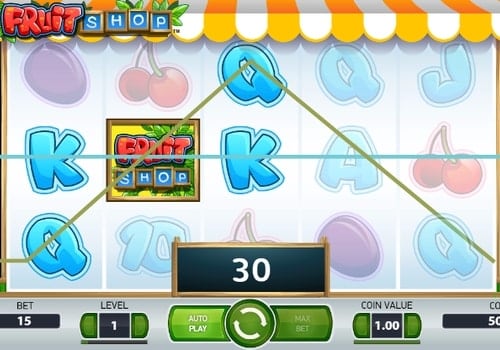 Комбинация символов в игровом автомате Fruit Shop